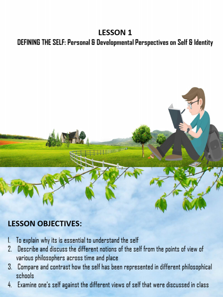 Lesson 1: DEFINING THE SELF: Personal & Developmental Perspectives On ...