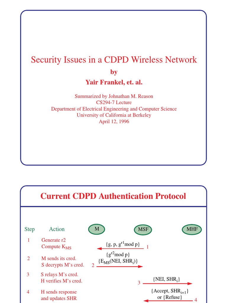 CDPD Wireless Network Security Analysis | PDF | Public Key Cryptography ...
