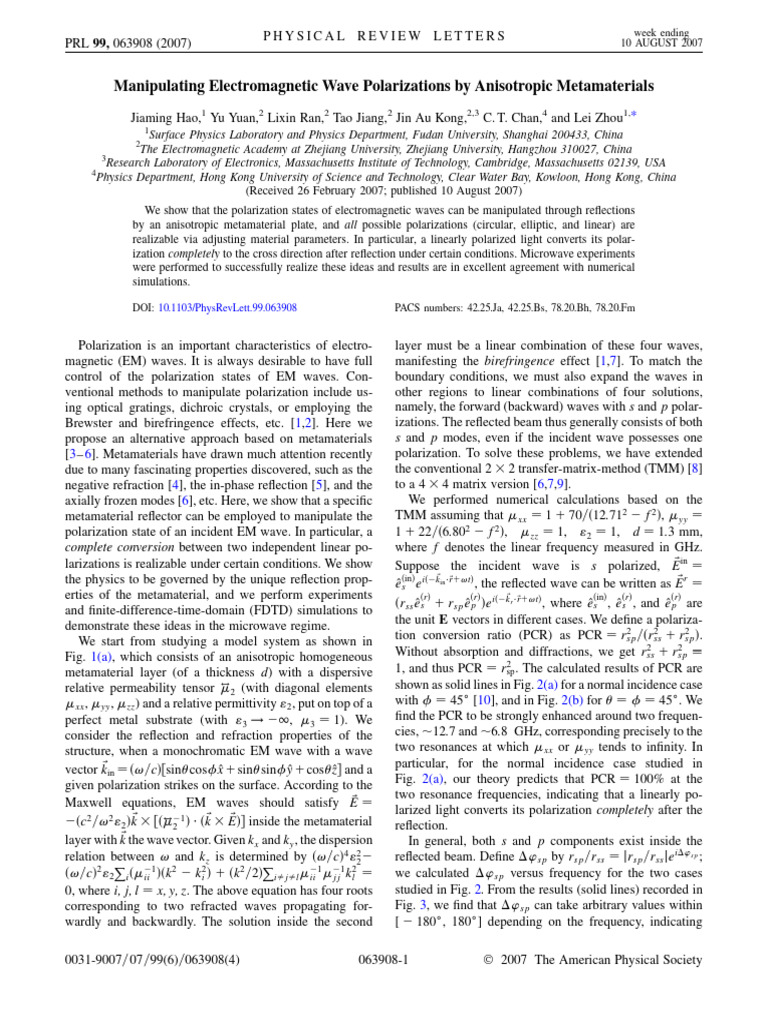 2007 Manipulating Electromagnetic Wave Pdf