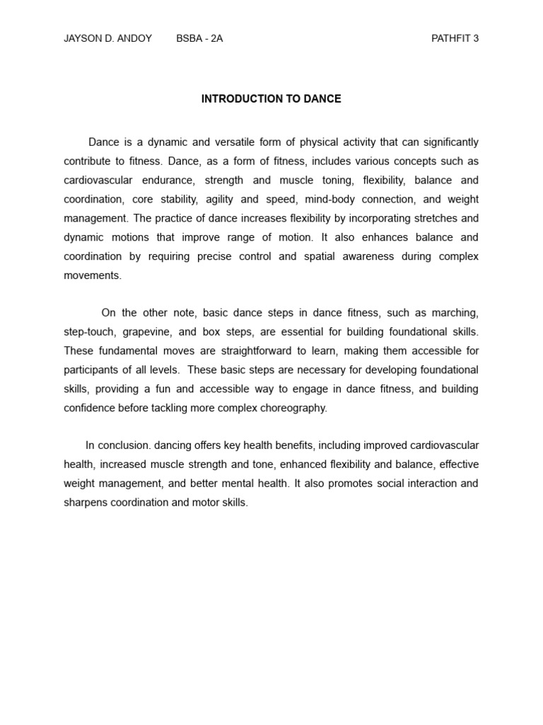 Benefits of Dance for Fitness | PDF | Career & Growth | Self-Improvement
