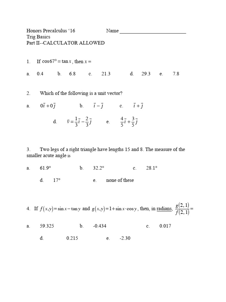 Trig Basics