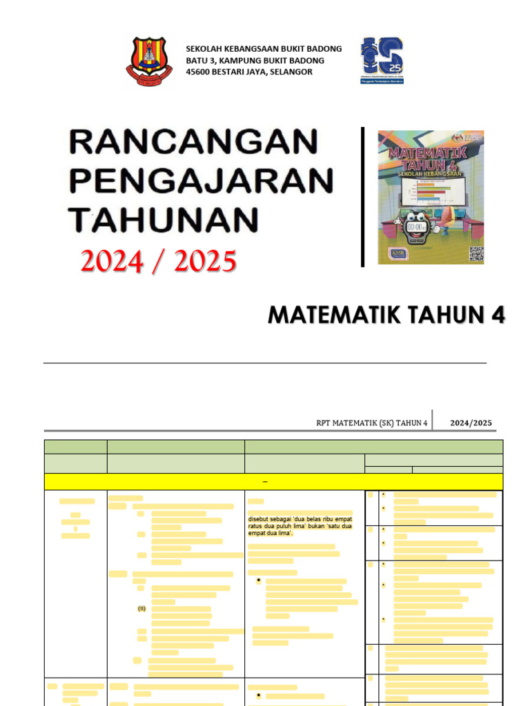 RPT Matematik T4 | PDF