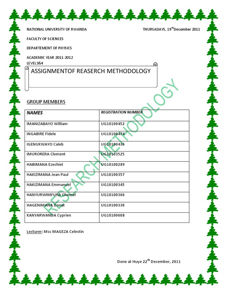 National University of Rwanda Thursadays | PDF