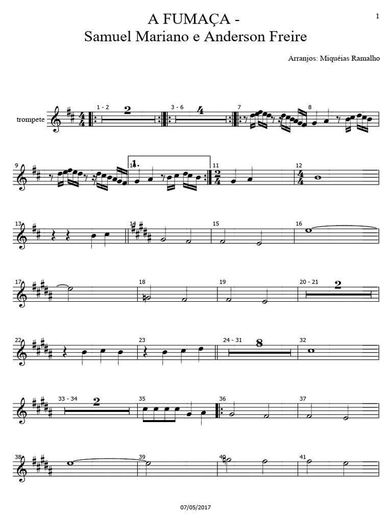 A FUMAÇA - Samuel Mariano - Metais | PDF