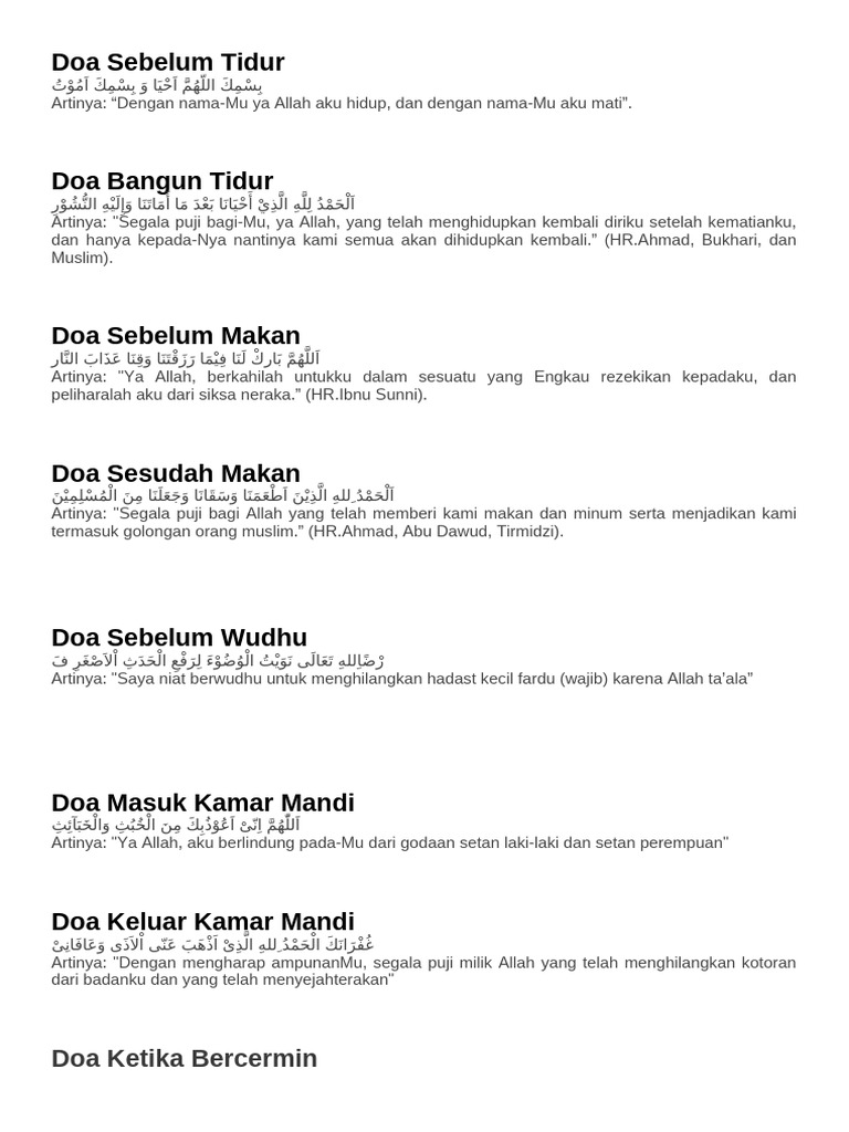 Doa Sebelum Tidur | PDF