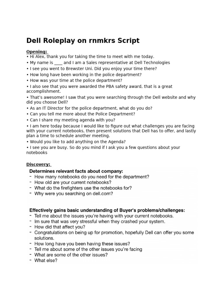Dell roleplay on rnmkrs script pdf