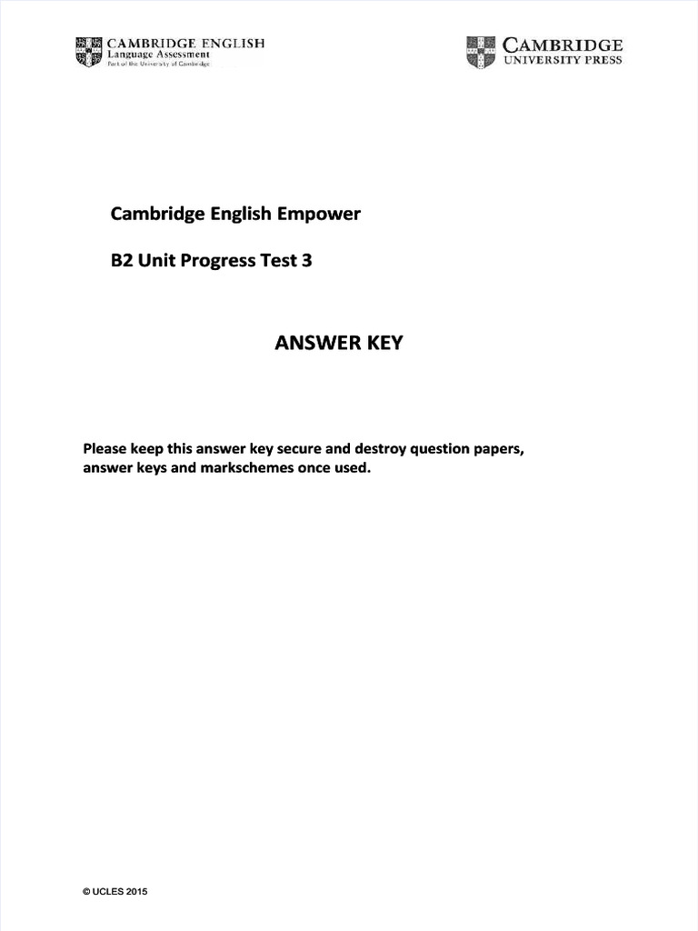 Unit Progress Test 3 B2 | PDF