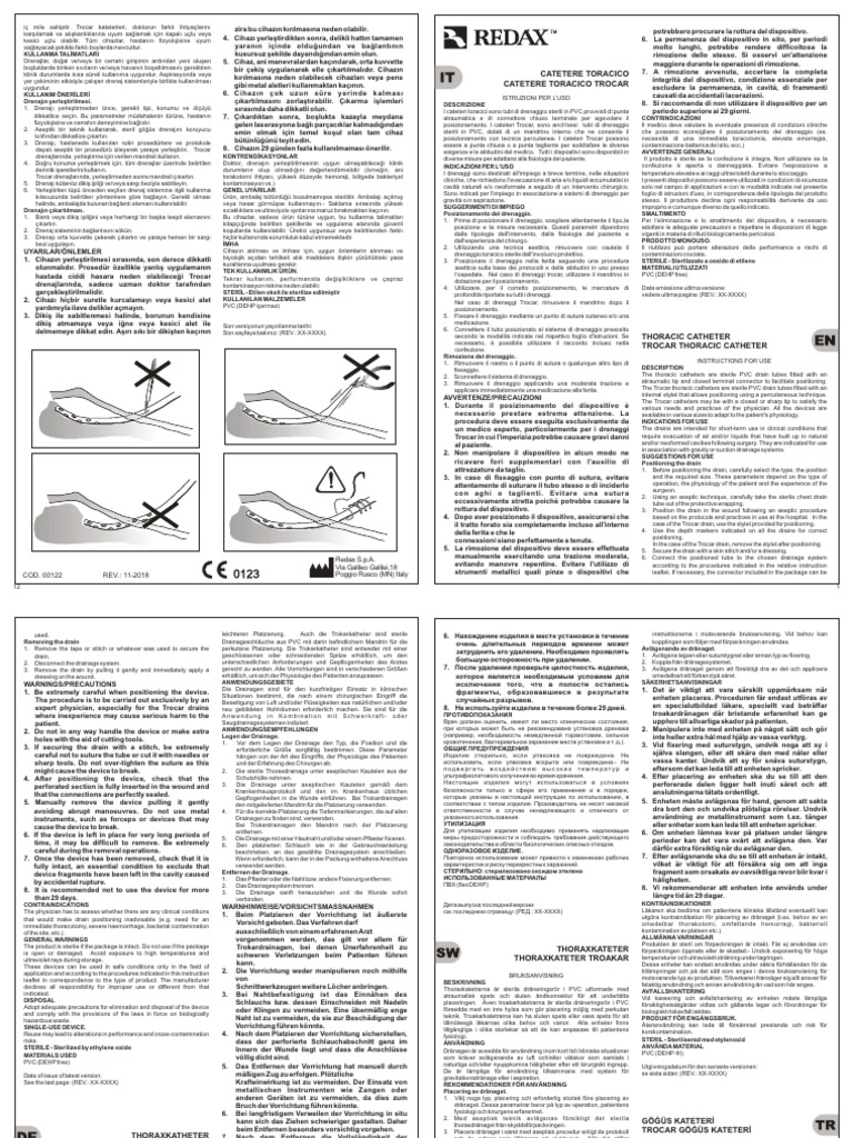 PVCThoraciccatheters Instructions | PDF | Surgery