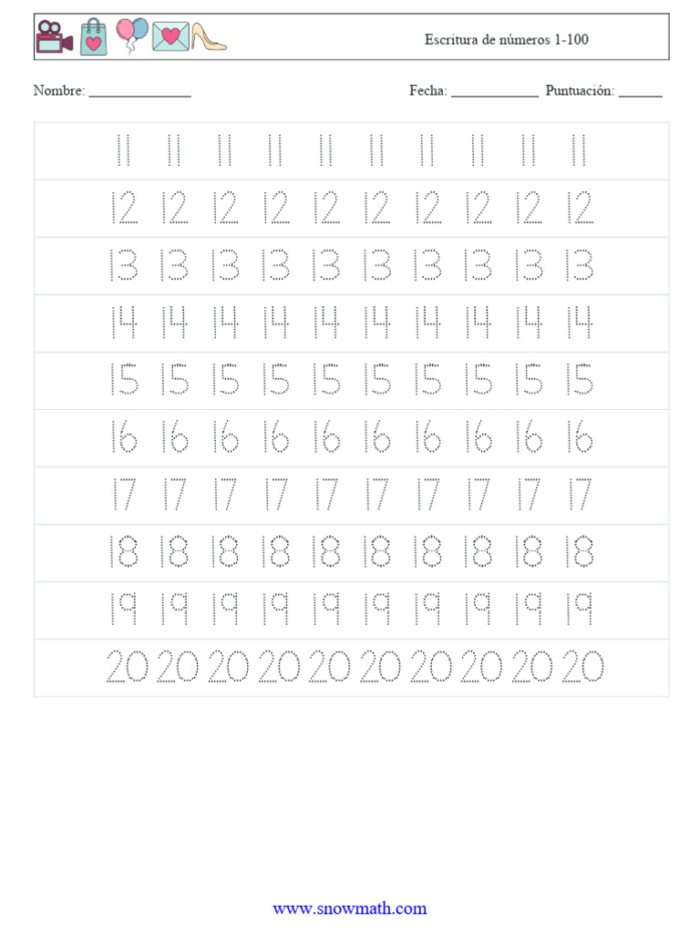 Escritura-de-números-1-100-3 | PDF
