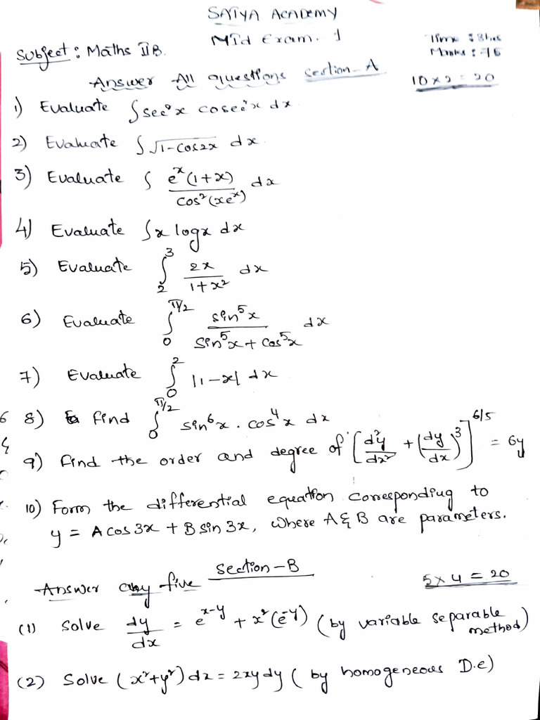Maths 2b Pdf