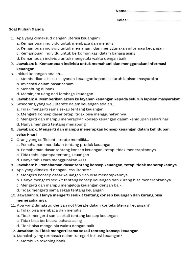Soal Pilihan Ganda | PDF
