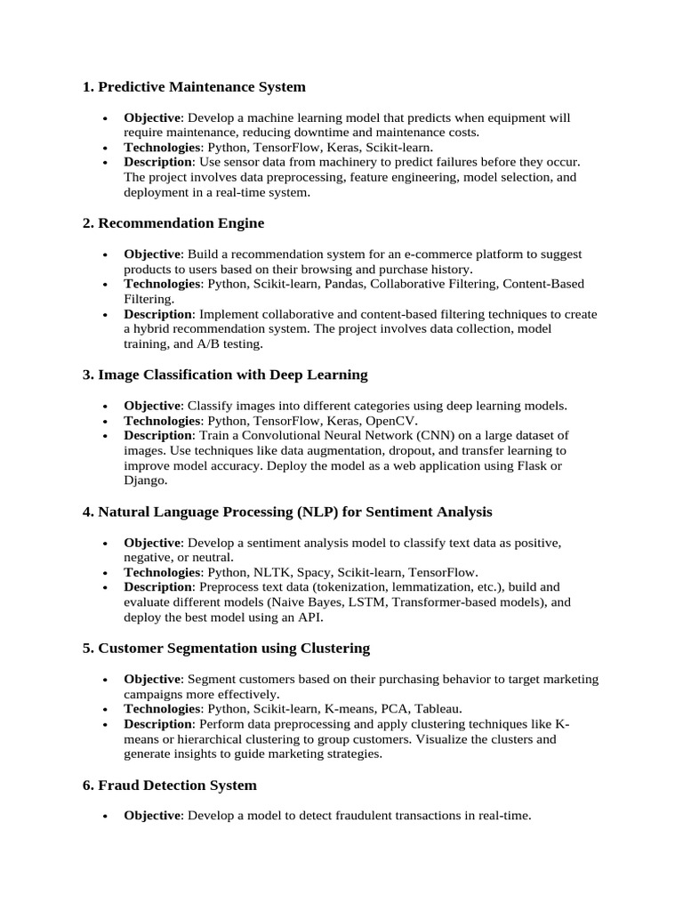 Machine learning projects pdf