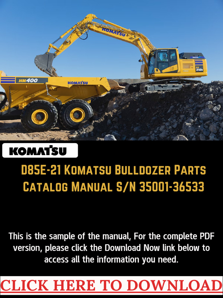 D85E-21 Komatsu Bulldozer Parts Manual | PDF