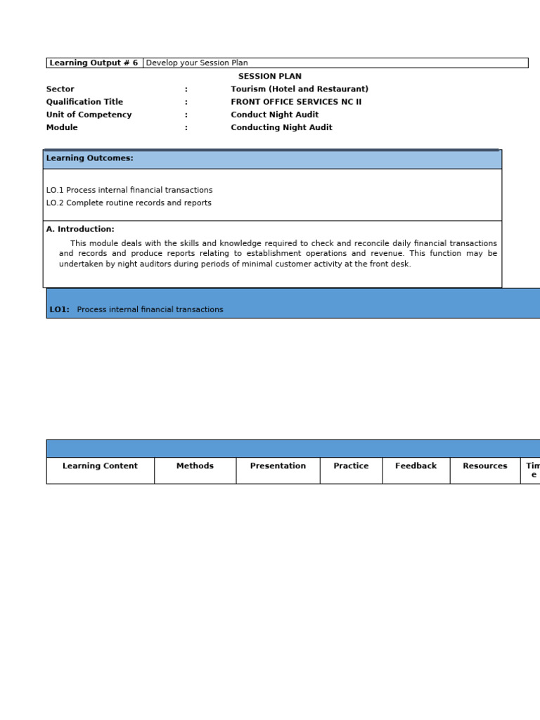 Session Plan | PDF
