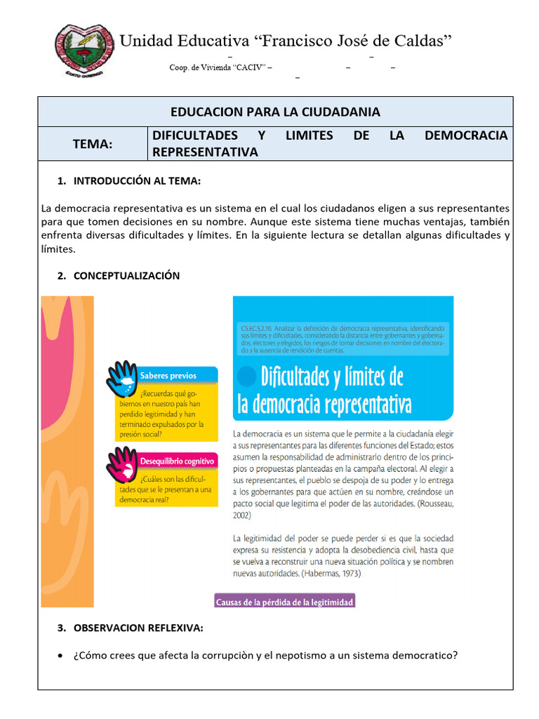 Trabajo - Ciudadania - Dificultades y Limites de La Democracia ...