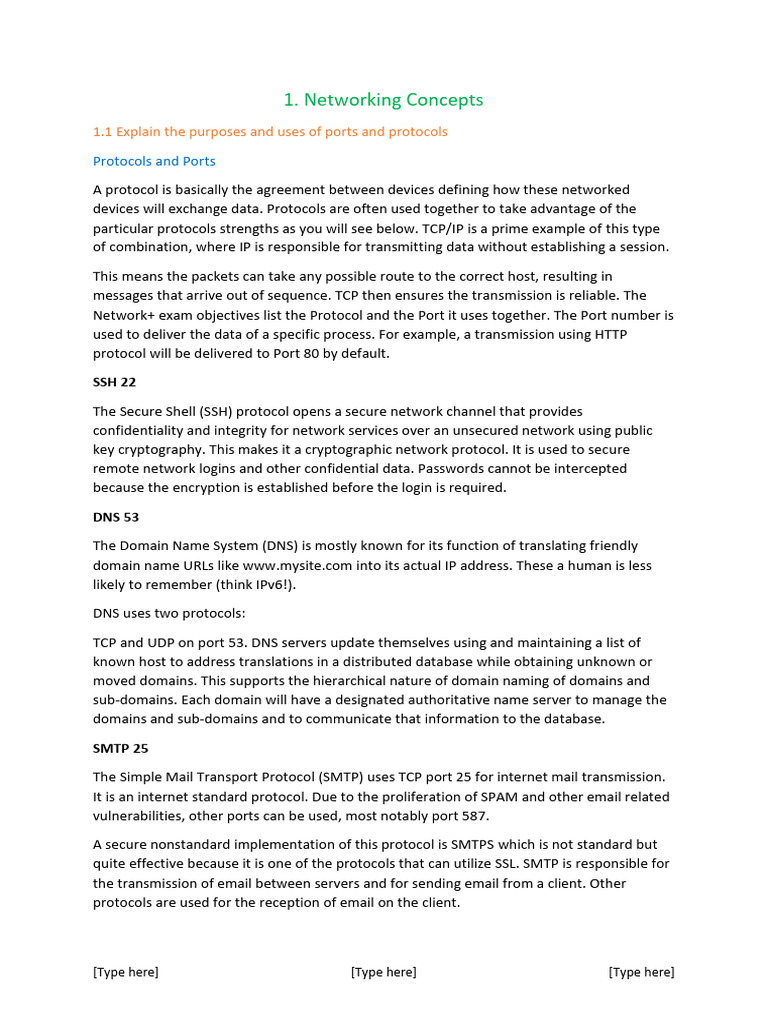 CompTIA N+ Study Notes | PDF