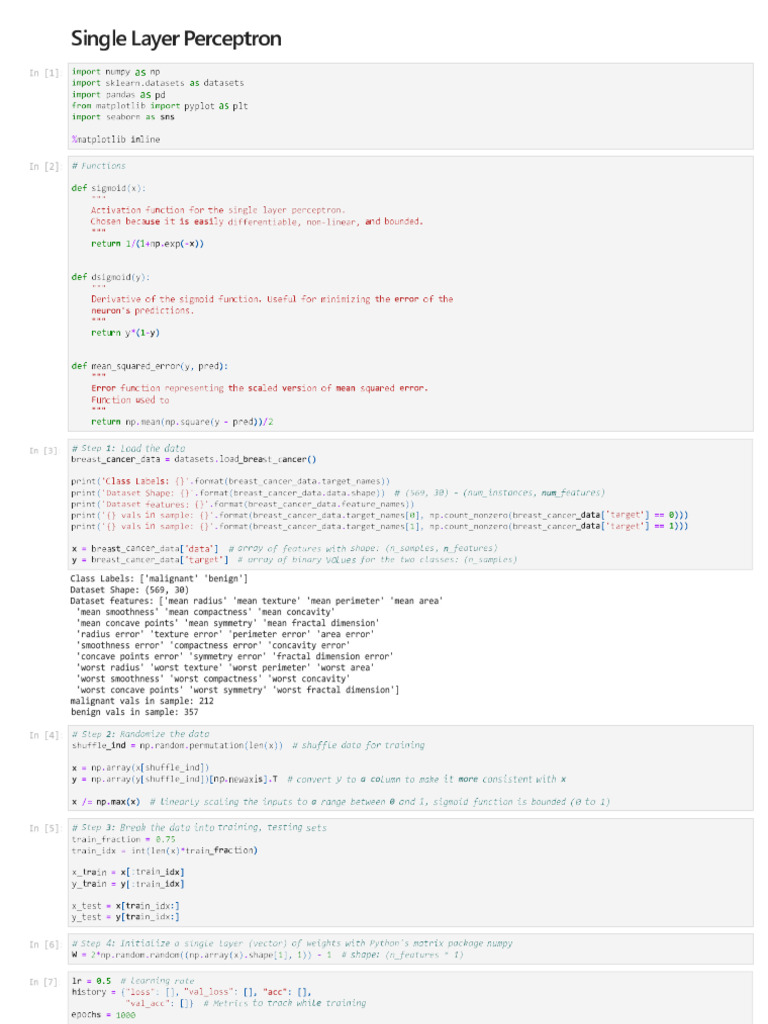 Single Layer Perceptron-1 | PDF