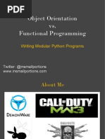 Object Orientation vs. Functional Programming: Writing Modular Python Programs
