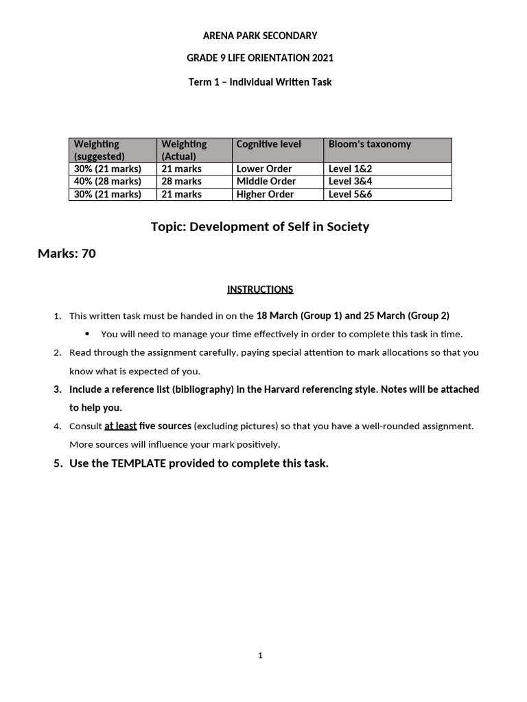Term 1 Task | PDF