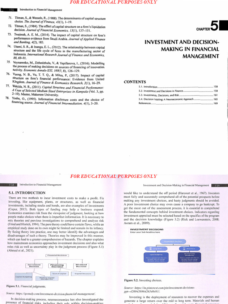 Chapter 5 Investment and Decision Making in Fin | PDF