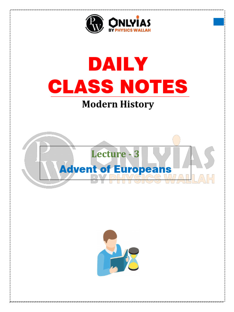 Modern History 03: Daily Class Notes - UPSC Prahar (Hinglish) | PDF