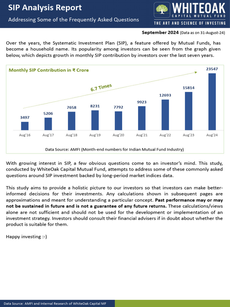 SIP Study by WhiteOak Capital MF - September 2024 | PDF