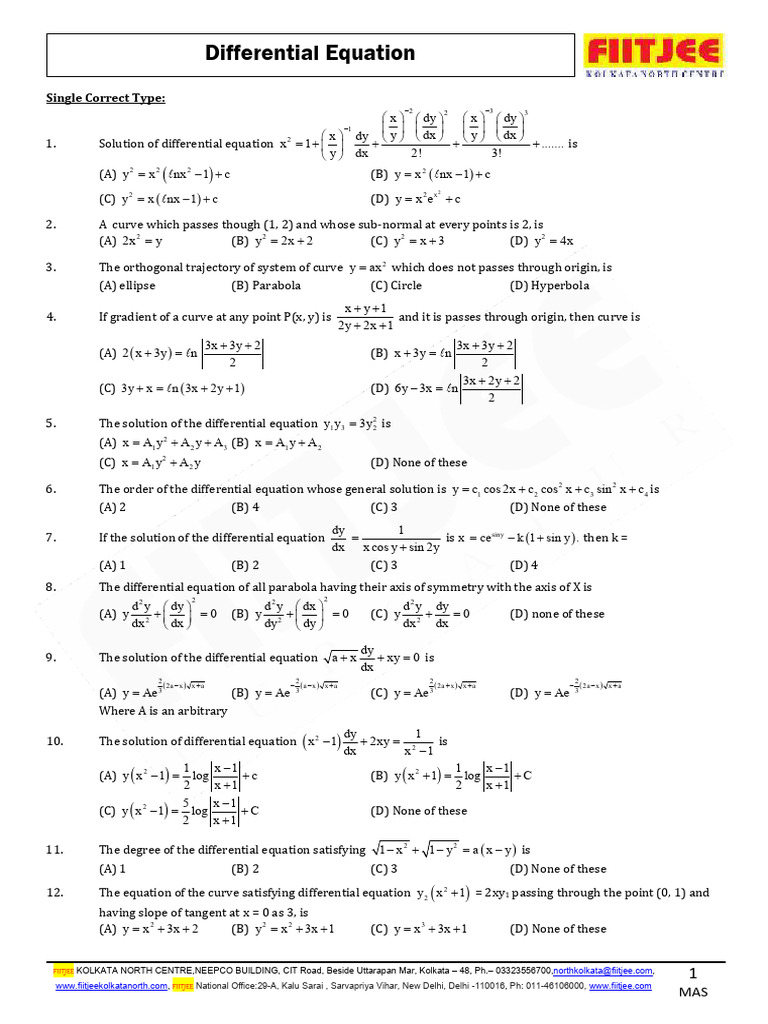 Differential Equation-ADVANCE-1-1 | PDF