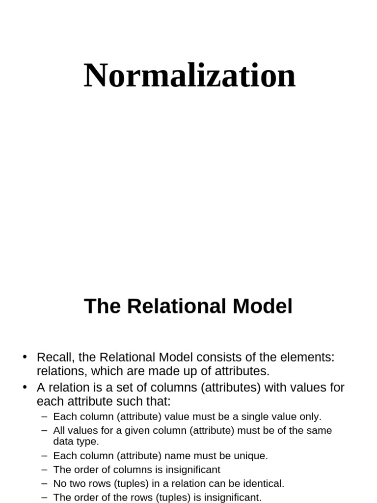 Normalization | PDF