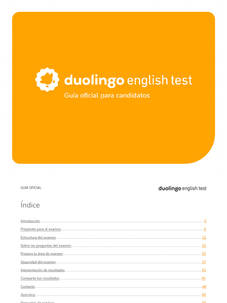 DET Official Guide For Test Takers (ES) | PDF
