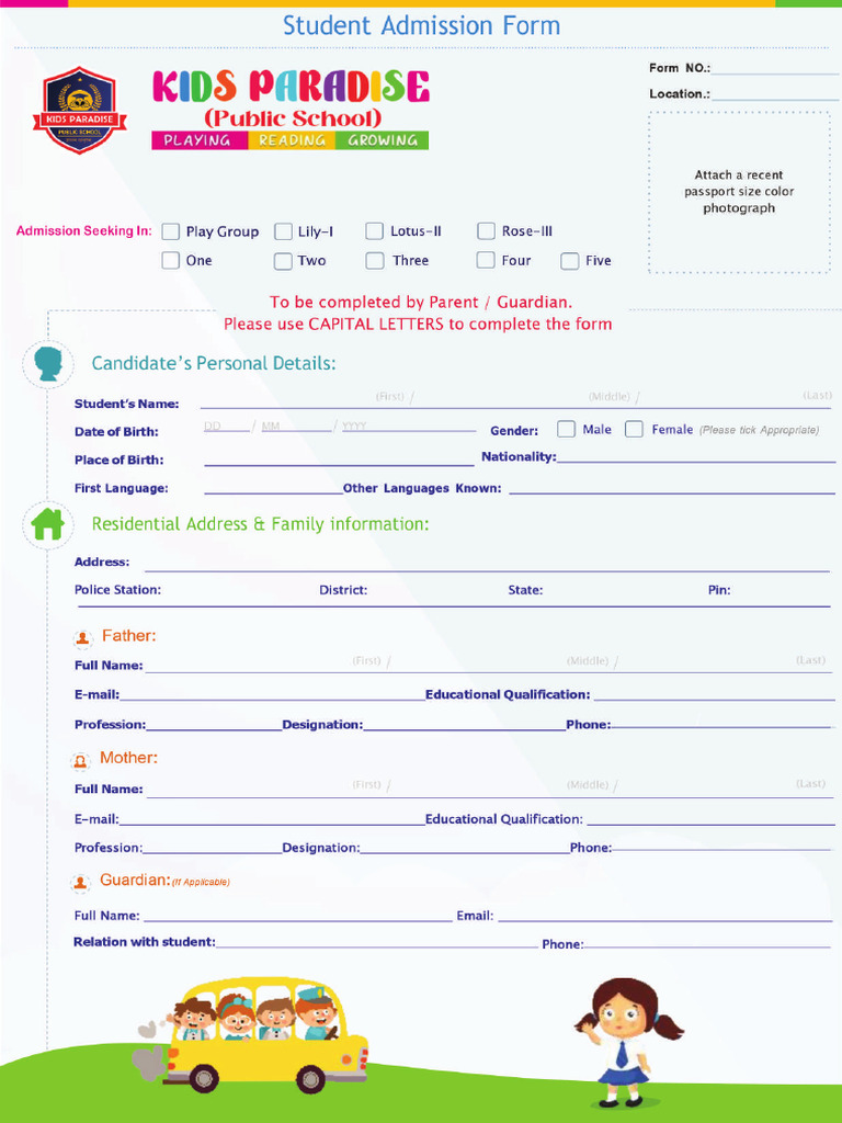 Admission Form 2023 Download | PDF