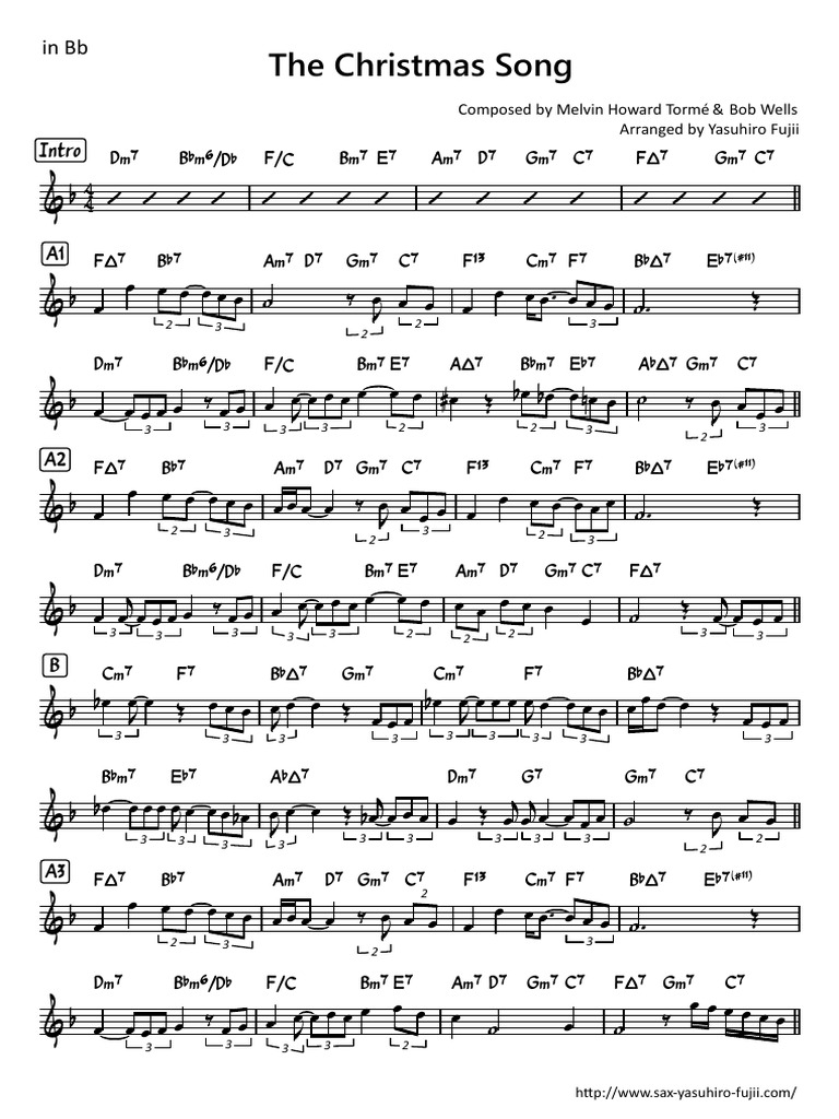 The Christmas Song - Easy Solo Example For Tenor Sax | PDF