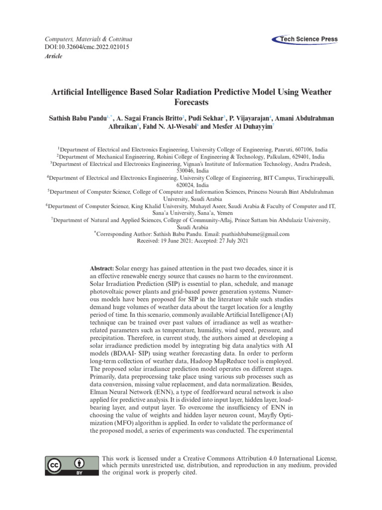 AI Model for Solar Radiation Prediction | PDF | Apache Hadoop | Map Reduce