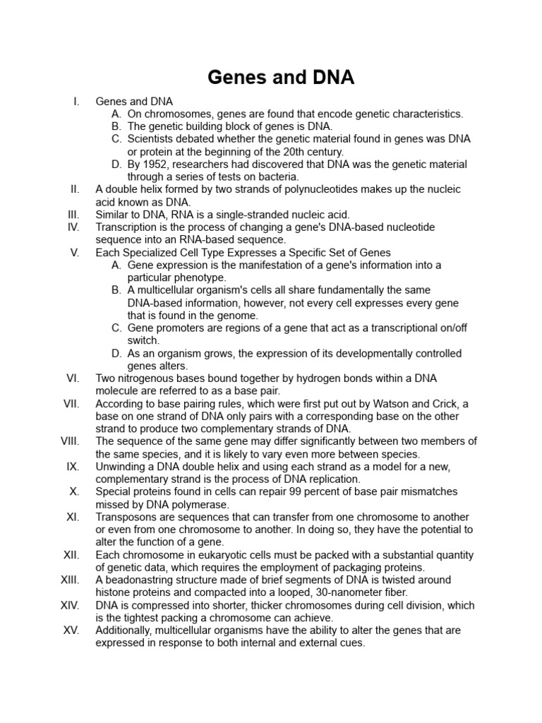 Genes and DNA | PDF