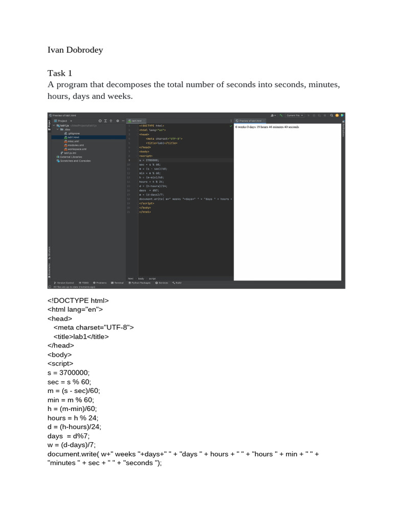Lab 1 - Js | PDF