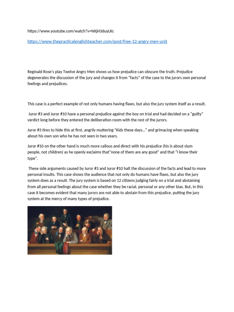 12 Angry Men Notes | PDF