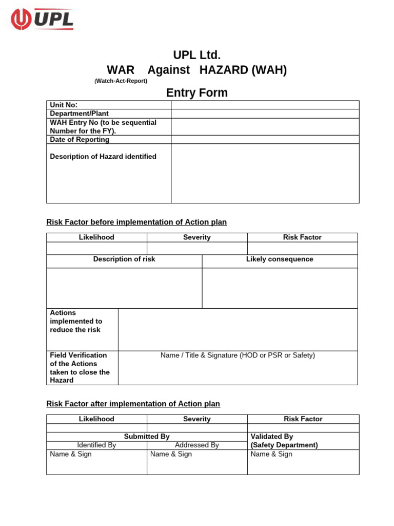 WAH Form | PDF