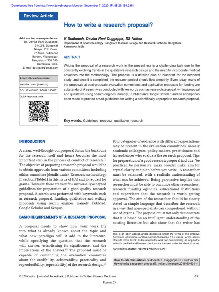 How To Write A Research Proposal | PDF