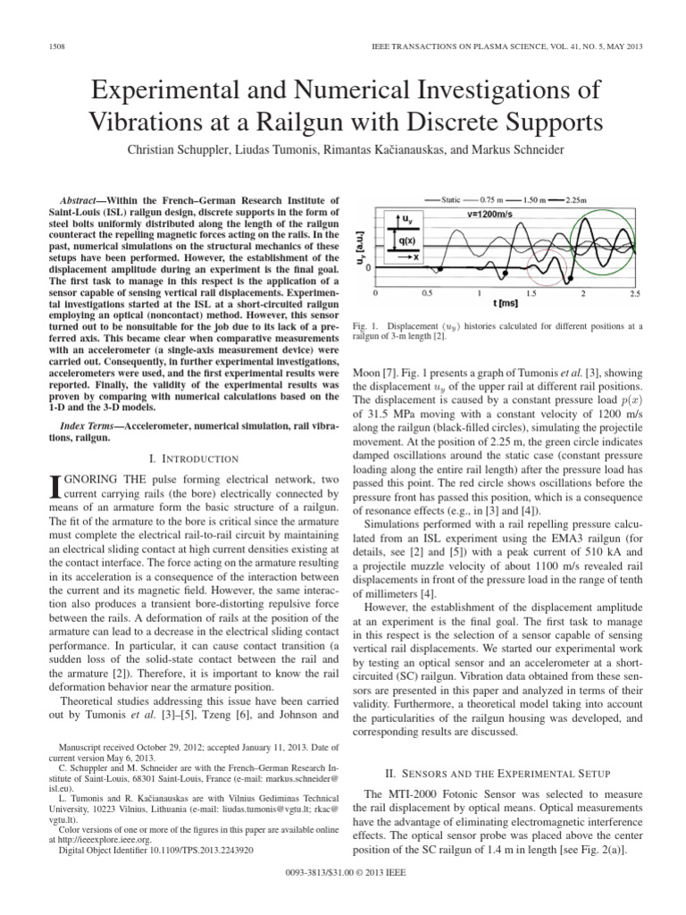 Experimental and Numerical Investigations of Vibrations at A Railgun ...