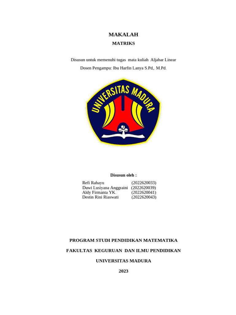Kelompok 3 - Matriks | PDF