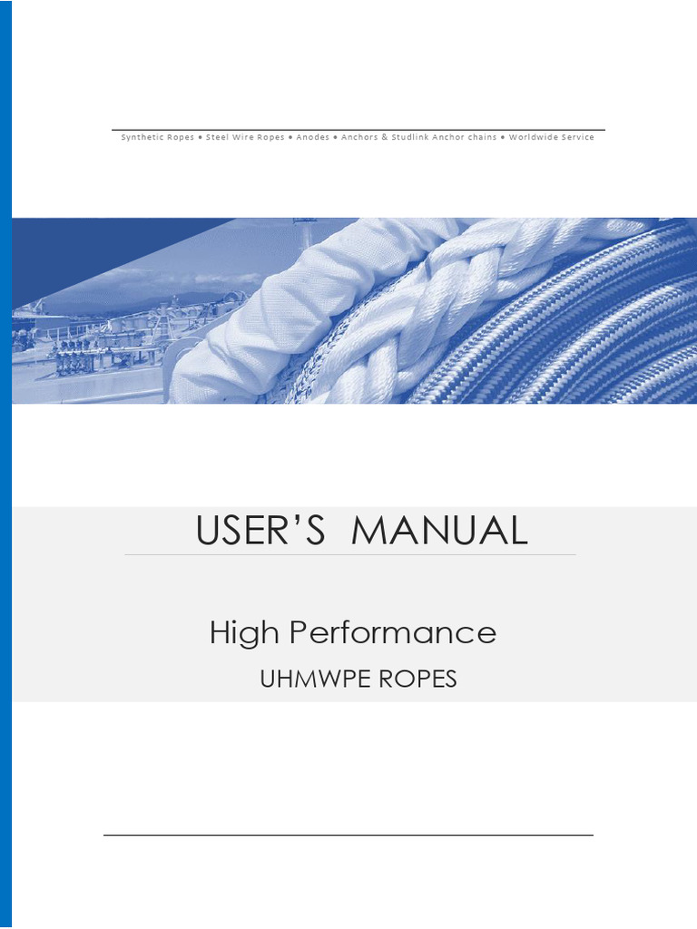 User's Manual UHMWPE High-Performance Ropes | PDF