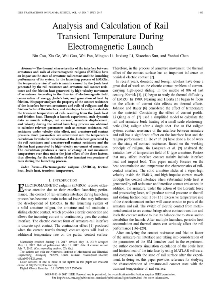 Analysis and Calculation of Rail Transient Temperature During ...