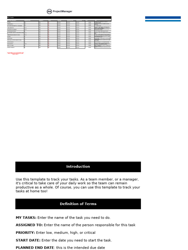 Task Tracker - Template - DDaluz | PDF