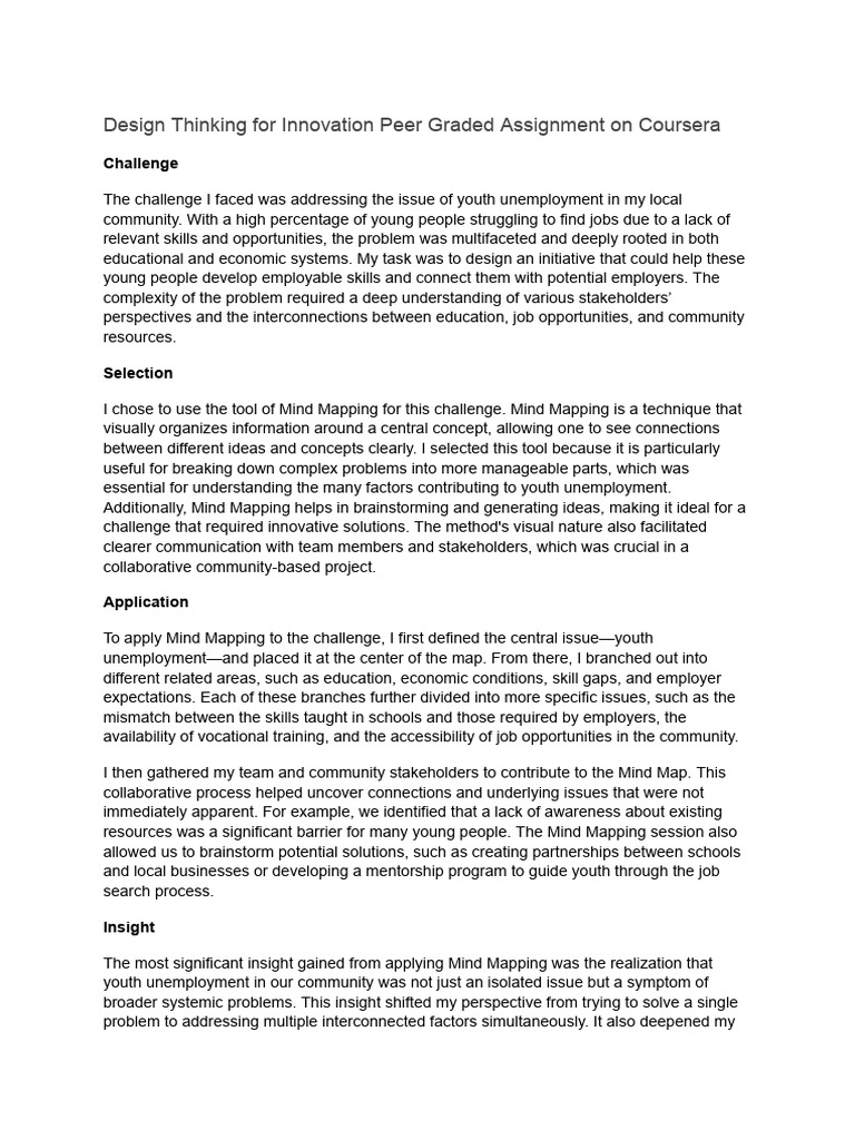 Design Thinking For Innovation | PDF
