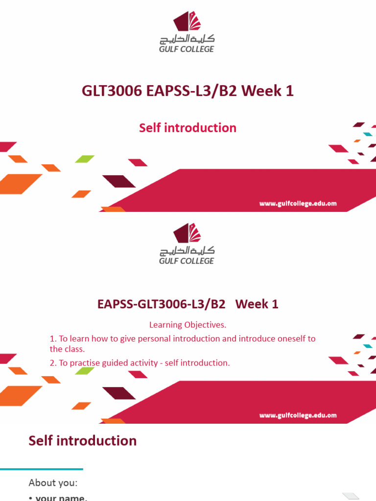 Week 1 b self introduction pdf