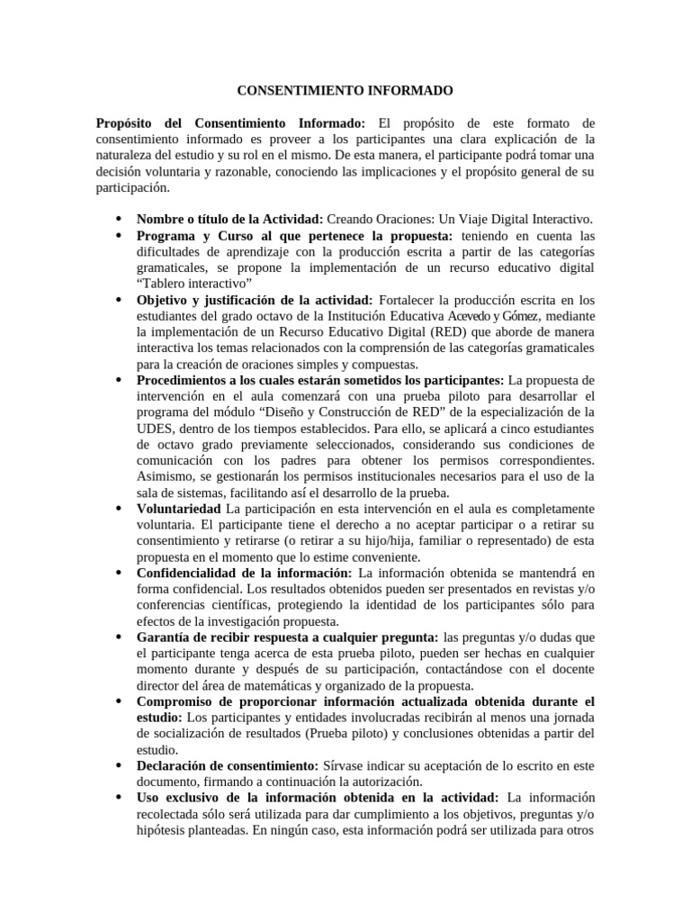 Consentimiento Informado | PDF