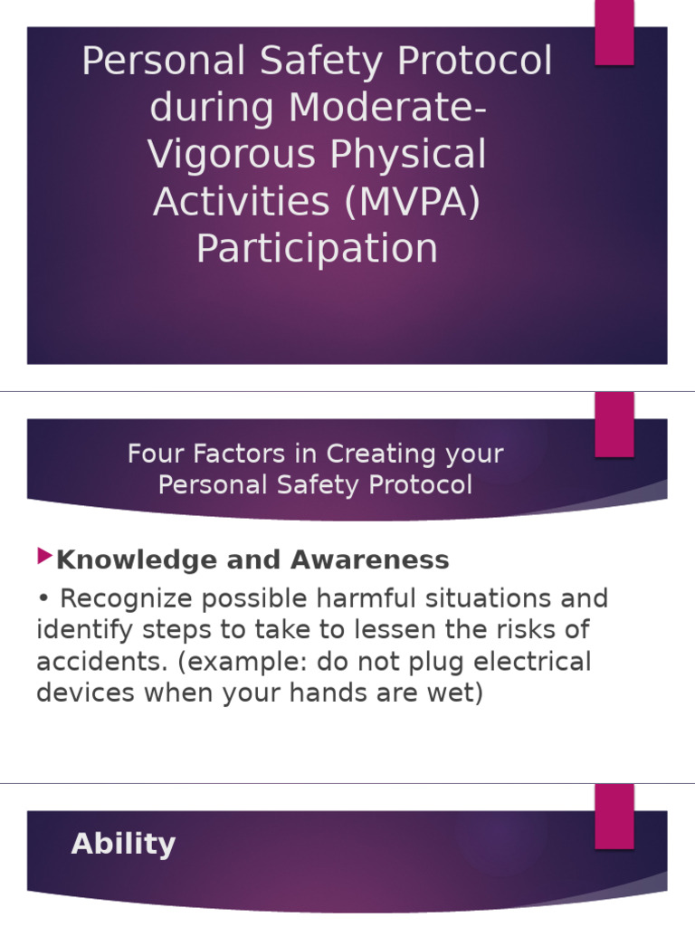 Personal Safety Protocol During Moderate Vigorous Physical Activities ...
