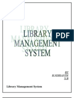 Library Management System: BY B.Nishanth XB