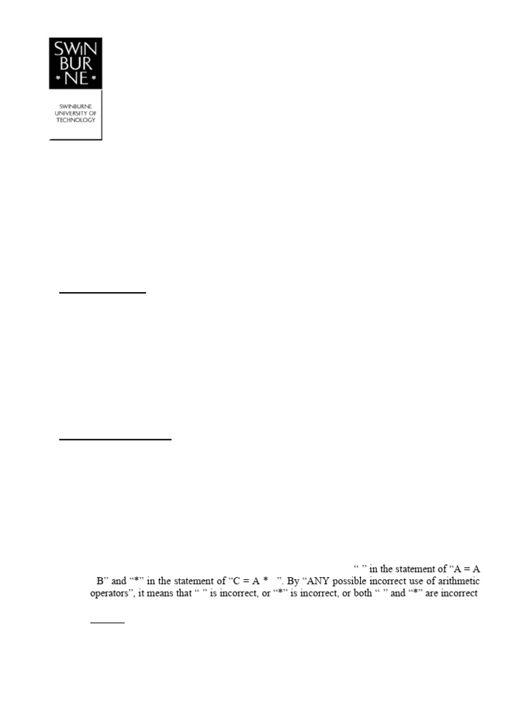 SWE30009 Assignment 1 Overview | PDF | Computer Program | Computers