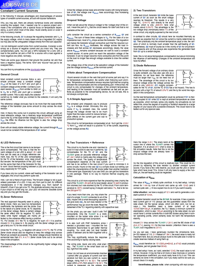 Constant Current Sources With BJT | PDF | Bipolar Junction Transistor ...