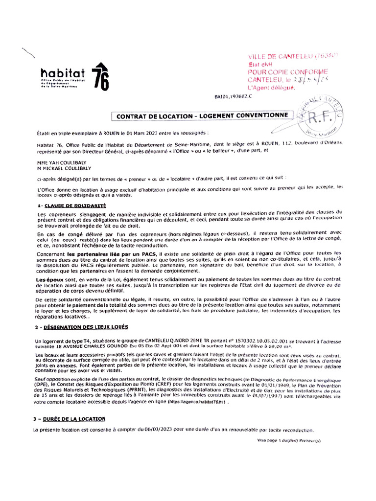 Contrat de Location | PDF